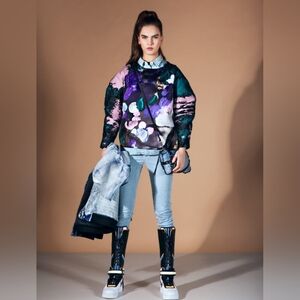 MSGM Abstract Metallic Top Sweatshirt IT 40 SMALL